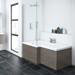 Brooklyn Grey Avola Shower Bath - 1700mm L Shaped inc. Screen + Panel profile small image view 3 