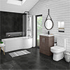 Brooklyn Grey Avola Bathroom Suite + B-Shaped Bath profile small image view 1 