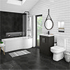 Brooklyn Hacienda Black Bathroom Suite + B Shaped Bath profile small image view 1 