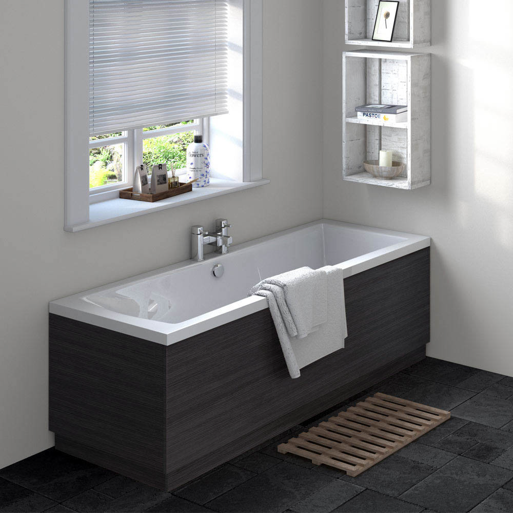 Brooklyn Black Wood Effect Bath Panel Pack Victorian Plumbing UK