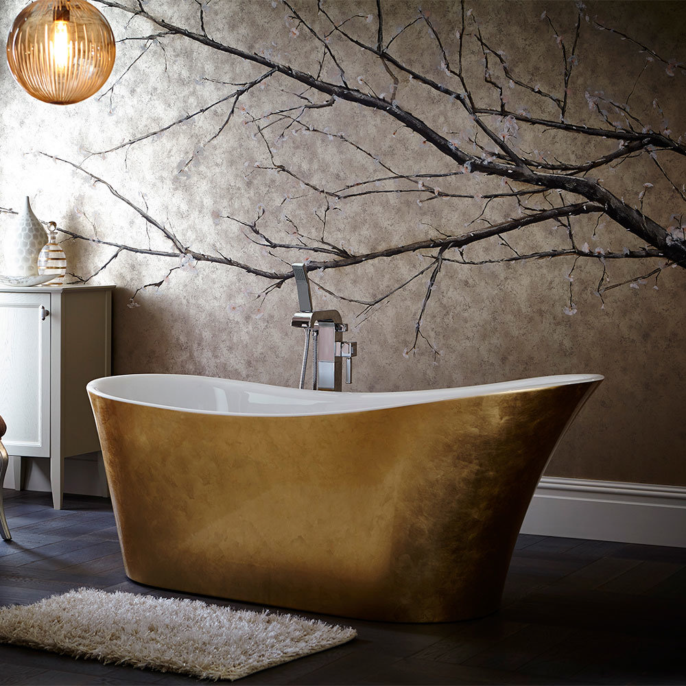 Heritage Holywell Acrylic Gold Effect Bath | Victorian ...