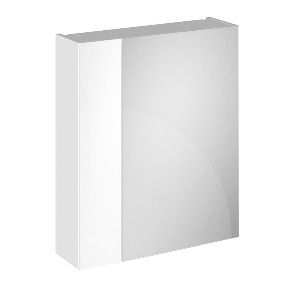 Brooklyn 600mm Gloss White Bathroom Mirror & Fascia Victorian