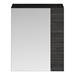 Brooklyn 600mm Bathroom Mirror & Fascia Cabinet - Black profile small image view 3 
