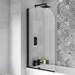 Arezzo Shower Bath (1700mm J Shaped with Matt Black Screen + Curved Panel) profile small image view 4 