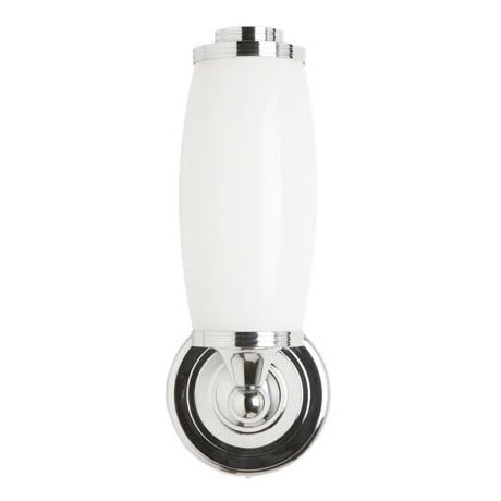 Burlington Round Light with Chrome Base and Tube Frosted Glass Shade - BL13