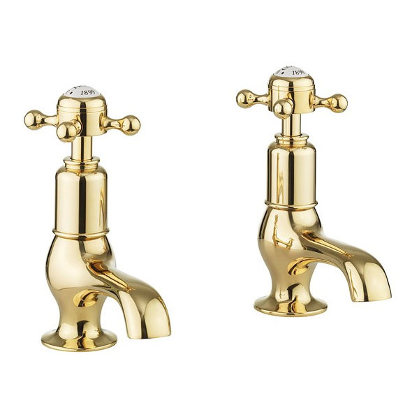 Crosswater Belgravia Unlacquered Brass Crosshead Cloakroom Basin Taps