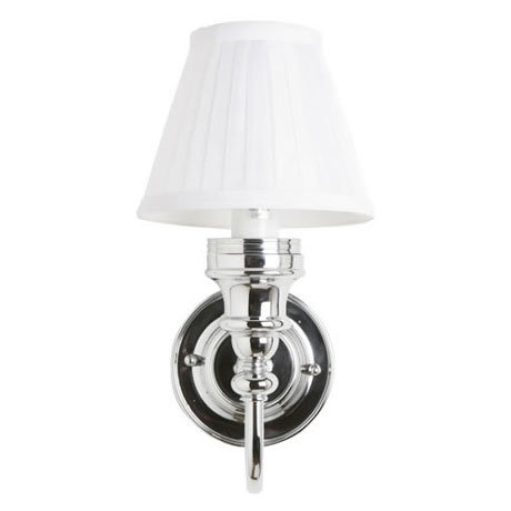 Burlington Ornate Light with Chrome Base and Fine Pleated Shade in White - BL22