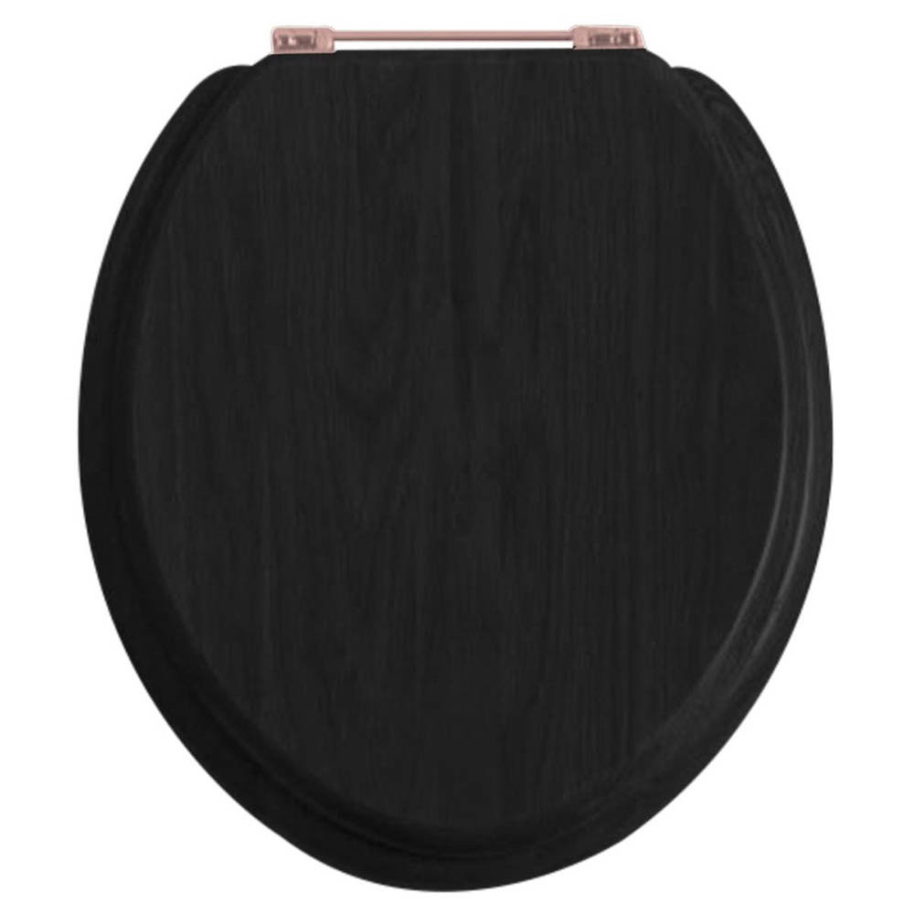 Heritage Standard Toilet Seat with Rose Gold Hinges Various Colour