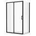 Toreno Matt Black 1000 x 900mm Sliding Door Shower Enclosure without Tray profile small image view 2 