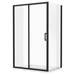 Toreno Matt Black 1200 x 900mm Sliding Door Shower Enclosure without Tray profile small image view 2 