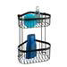 Black 2-Tier Corner Wire Shower Basket profile small image view 3 