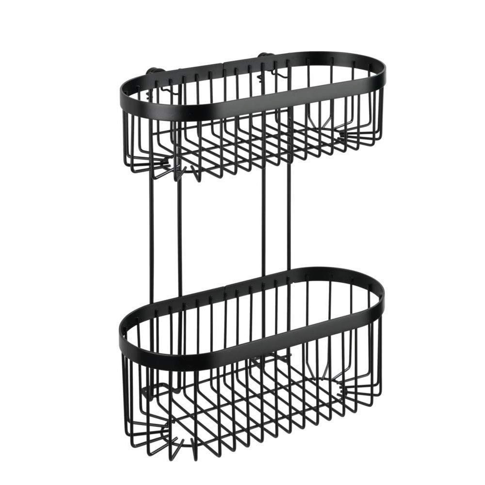 Black 2-Tier Wire Shower Basket