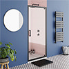 Toreno Matt Black 760 x 1850 Pivot Shower Door profile small image view 1 