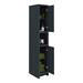 Chatsworth Traditional Graphite Tall Cabinet with Matt Black Handles profile small image view 2 