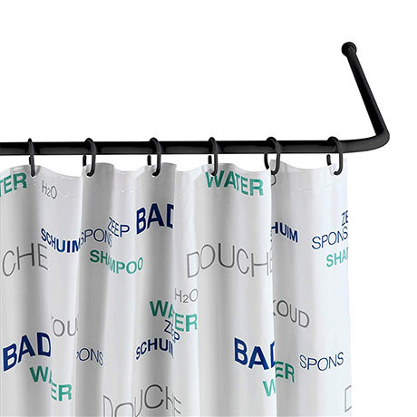 Black Universal Shower Curtain Rod, Shower Curtain Pole