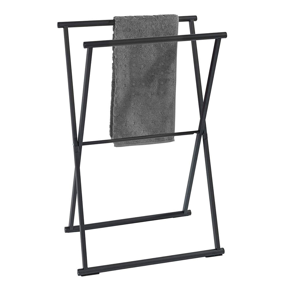 Matt Black Freestanding Foldable Towel Rack