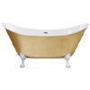 Heritage Lyddington Freestanding Acrylic Bath (1730 x 750mm) with Feet - Gold Effect profile small image view 1 