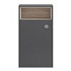 Hudson Reed Coast 600mm WC Unit with Open Shelf - Grey Gloss/Driftwood profile small image view 1 