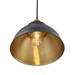 Industville Brooklyn 13" Pewter & Brass Dome Pendant - Brass Holder - BR-DP13-BP-BH profile small image view 2 