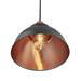 Industville Brooklyn 13" Pewter & Copper Dome Pendant - Copper Holder - BR-DP13-CP-CH profile small image view 2 