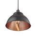 Industville Brooklyn 13" Pewter & Copper Dome Pendant - Pewter Holder - BR-DP13-CP-PH profile small image view 2 