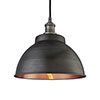 Industville Brooklyn 13" Pewter & Copper Dome Pendant - Pewter Holder - BR-DP13-CP-PH profile small image view 1 