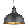 Industville Brooklyn 8" Pewter & Brass Dome Pendant - Pewter Holder - BR-DP8-BP-PH profile small image view 1 