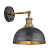Industville Brooklyn 8" Dome Wall Light - Pewter & Brass - BR-DWL8-BP-BH profile small image view 1 
