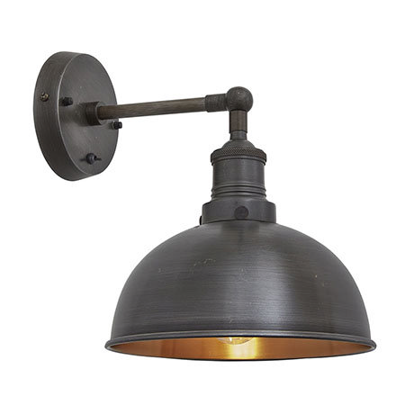 Industville Brooklyn 8" Dome Wall Light - Pewter & Copper - BR-DWL8-CP-PH