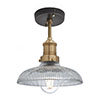 Industville Brooklyn 8" Glass Dome Flush Mount Light - Brass - BR-GLDFM8-BH profile small image view 1 