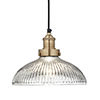 Industville Brooklyn 12" Glass Dome Pendant Light - Brass Holder - BR-GLDP12-BH profile small image view 1 