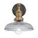 Industville Brooklyn 8" Glass Dome Wall Light - Brass Holder - BR-GLDWL8-BH profile small image view 2 