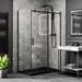Imperia 1200 x 900mm Black Slate Effect Rectangular Shower Tray + Black Waste profile small image view 6 