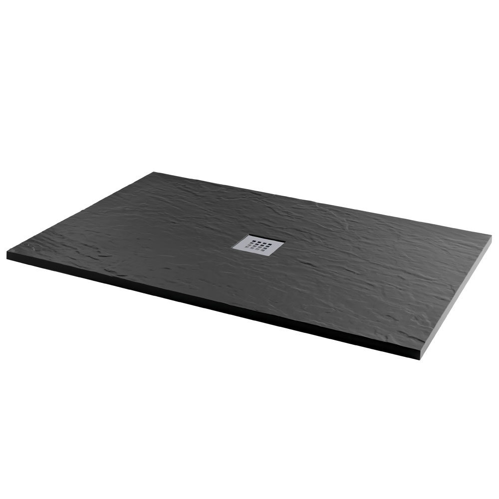 Imperia Black Slate Effect Rectangular Shower Tray At Victorian Plumbing