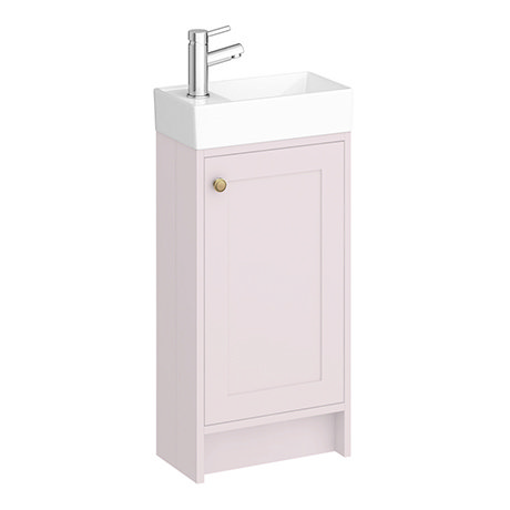 Bromley Traditional Pink Cloakroom Vanity Unit (inc. Ceramic Basin)