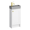 Bromley White Cloakroom Vanity Unit (incl. Grey Basin + Brushed Brass Handle) profile small image view 1 