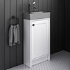 Bromley White Cloakroom Vanity Unit (incl. Grey Basin + Matt Black Handle) profile small image view 1 