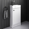 Bromley Traditional White Cloakroom Vanity Unit (incl. Matt Black Handle) profile small image view 1 