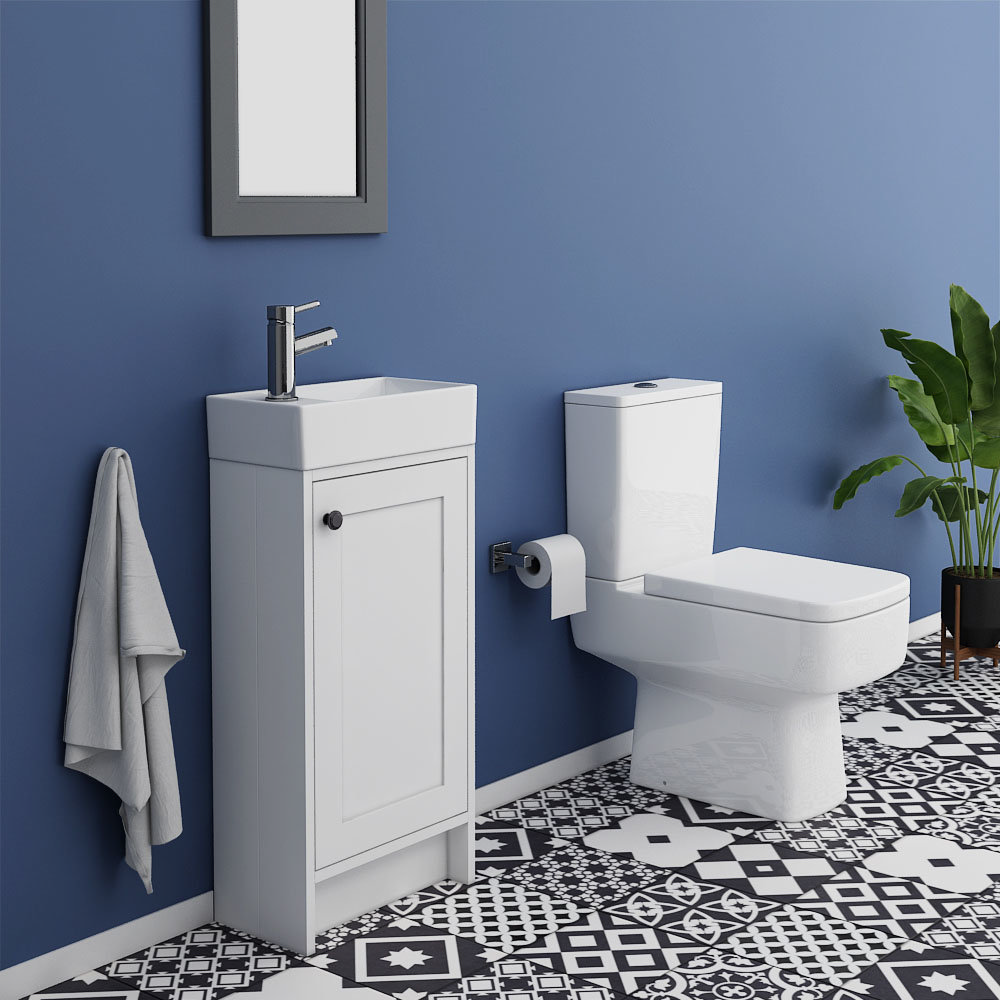 Bromley Traditional White Cloakroom Vanity Unit (Inc. Ceramic Basin ...