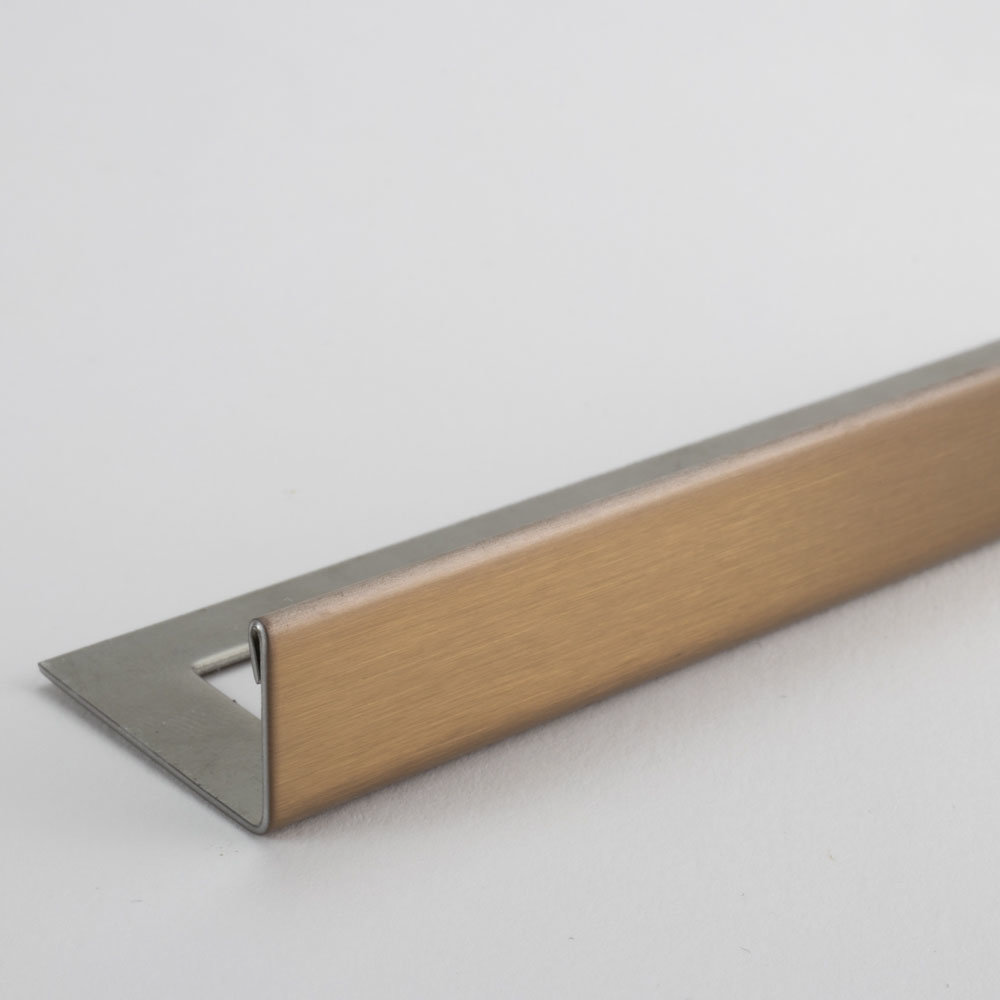 Tile Rite Boutique 10mm Brushed Copper L-Shape Metal Tile Trim