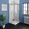 Nova Square 800 x 800mm Frameless Corner Entry Shower Enclosure profile small image view 1 