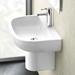 Britton Bathrooms - Compact Washbasin with Round Semi Pedestal - 3 Size Options profile small image view 5 