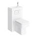 Brooklyn White Gloss Combined Two-In-One Wash Basin, Toilet & Flush Plate (500mm wide x 300mm) profile small image view 3 