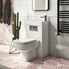 Brooklyn White Gloss Combined Two-In-One Wash Basin, Toilet & Flush Plate (500mm wide x 300mm) profile small image view 1 