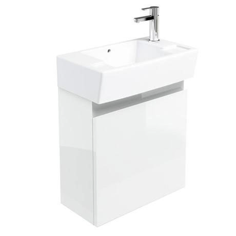 Britton Bathrooms - Deep cloakroom wall mounted unit with Basin - White ...