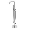 Brooklyn Modern Thermostatic Floor Mounted Freestanding Bath Shower Mixer - Chrome profile small image view 1 