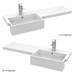 Brooklyn 1000 Gloss White Square Semi-Recessed Combination Unit w. Brushed Brass Handles + Flush profile small image view 2 