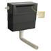 Brooklyn 1000 Black Square Semi-Recessed Combination Unit w. Brushed Brass Handles + Flush profile small image view 4 