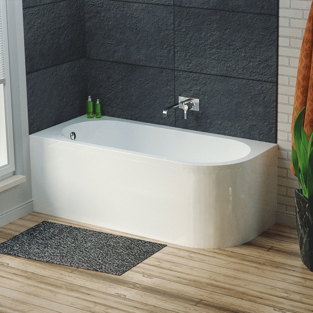 Hudson Reed Dahlia 1700 Eternalite Back To Wall Corner Bath + Panel Victorian Plumbing UK