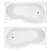 Cruze Curved Shower Bath (1500mm with Screen + Acrylic Panel) profile small image view 3 